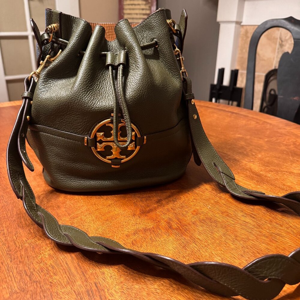 Tory Burch Green Miller Bucket Bag- Gorgeous!